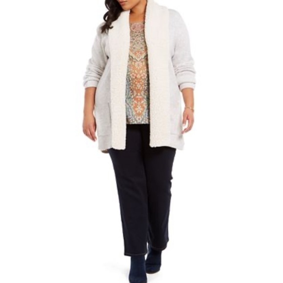 Style & co tan Sherpa collar open front cardigan! - Picture 1 of 7